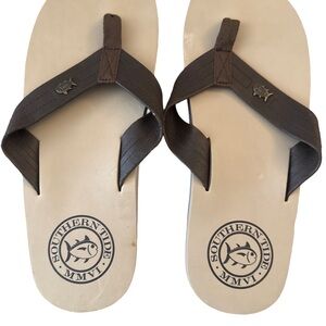 Southern Tide Brown and Tan Flip-Flops